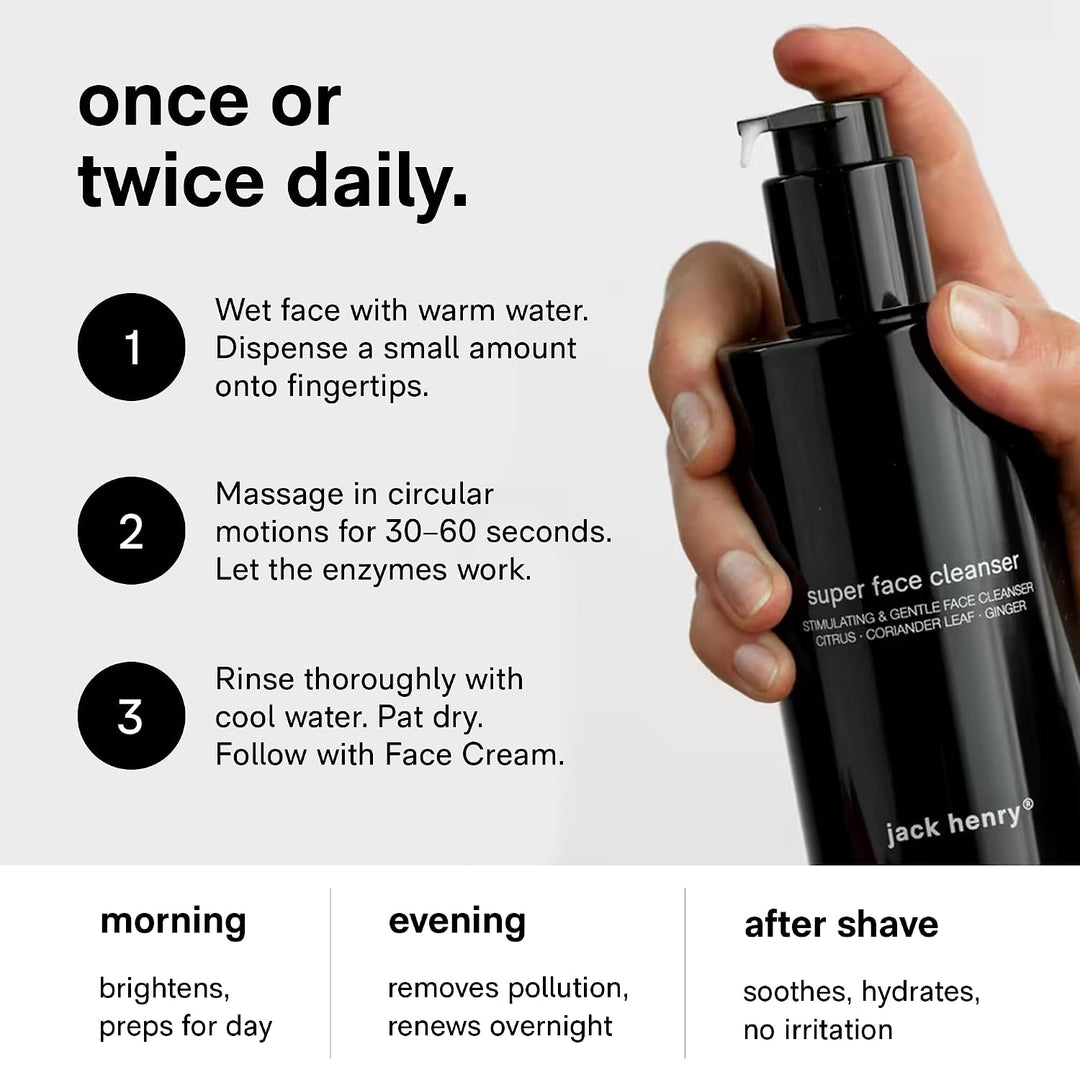 Jack Henry Limpiador facial hidratante (6.6 fl oz) \u2013 Limpiador...