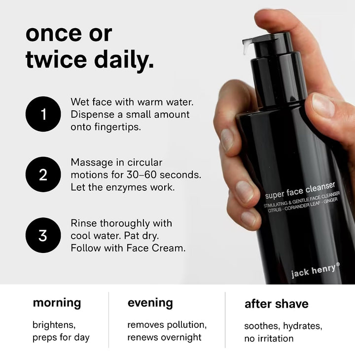 Jack Henry Limpiador facial hidratante (6.6 fl oz) \u2013 Limpiador...