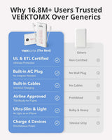 VEEKTOMX Cargador portátil con cables integrados de 10000 mAh, banc...
