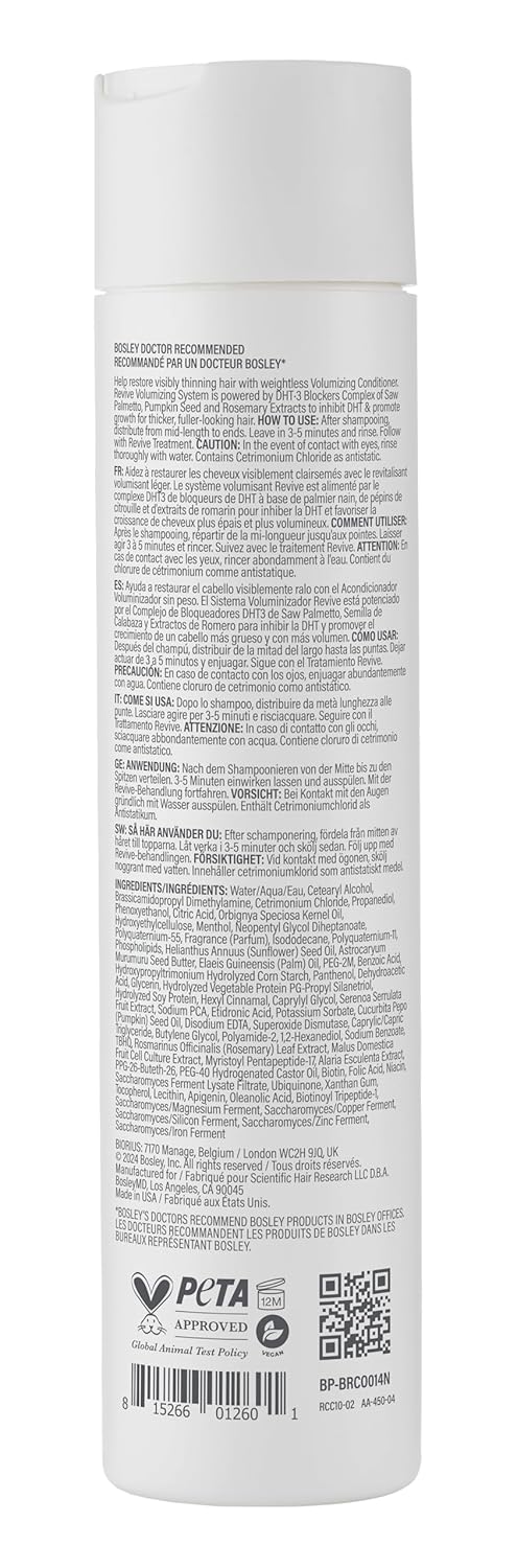 BosleyMD BosRevive Acondicionador voluminizador para adelgazamiento...