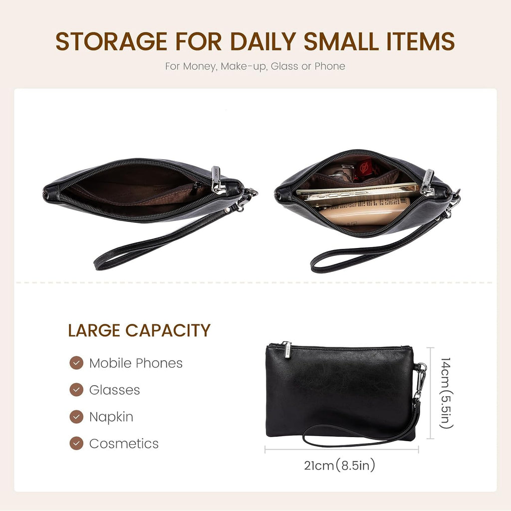 LOVEVOOK - Bolsa de mano para laptop para mujer, bolsa de trabajo profesional de 17.3 pulgadas con embrague a juego, bolsa de cuero vintage impermeable para computadora, oficina, viajes de negocios y uso diario, regalo para mujeres