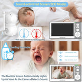 Monitor de bebé Baby Ganibs con 4 cámaras en espera con batería de...