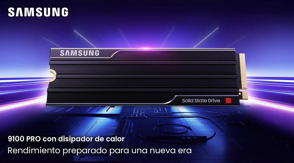Samsung SSD 9100 PRO con disipador de calor de 4 TB, PCIe 5.0x4 M.2...