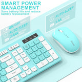RECCAZR Combo de teclado y mouse inalámbricos, teclado de tamaño co...