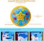 Juguetes musicales con luz para el tiempo de barriga, juguete de proyector giratorio de océano para niño y niña