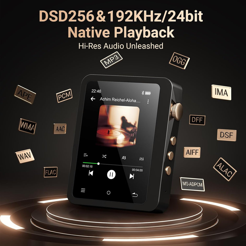 MECHEN Reproductor MP3 de alta resolución de 128 GB con Bluetooth para