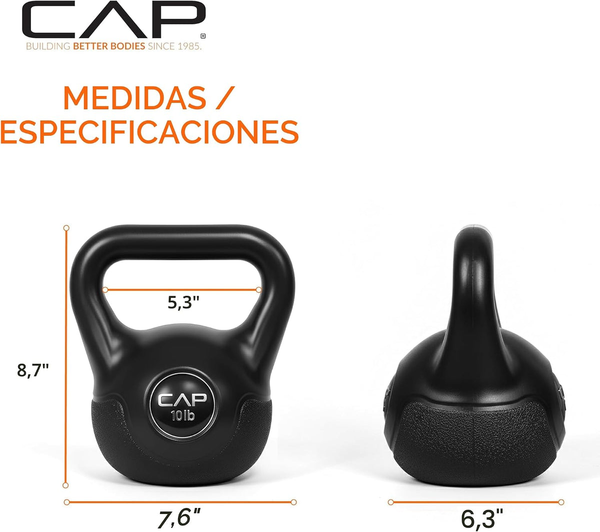 CAP Barbell Juego de pesas de cemento de 45 LB – Pesas de 10 lb, 15 lb y 20 lb recubiertas de vinilo para entrenamiento de fuerza, cardio, entrenamiento cruzado y entrenamientos en casa