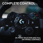 Logitech G923 Steering Wheel y Pedales para Xbox X|S, Xbox One y PC con TRUEFORCE de hasta 1000 Hz, Retroalimentación de Fuerza, Pedal Responsive, Control de Lanzamiento con Doble Cutch, y Cubierta de Cuero Verdadero