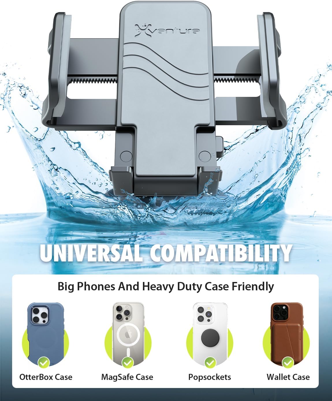 XVenture Griplox - Soporte de teléfono impermeable para kayak, barcos