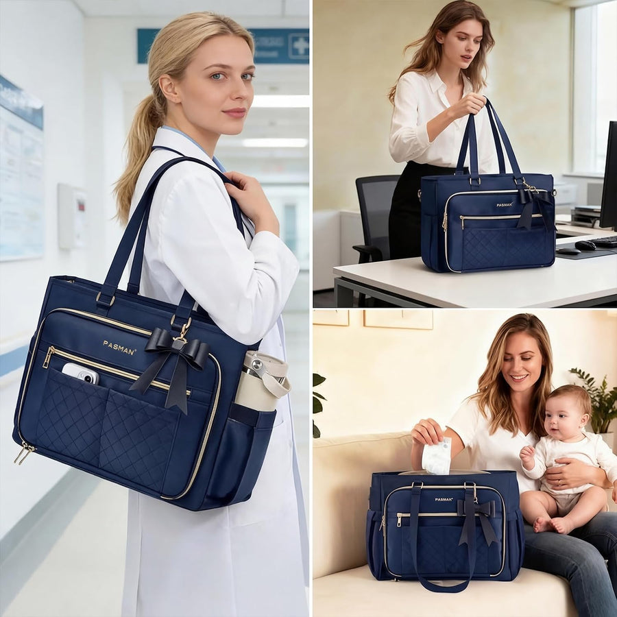 PASMAN Bolsa de mano para profesores para mujer, bolsa estructurada...
