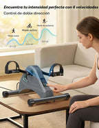 Bicicleta pedalera para bajo escritorio para personas mayores, LUBBYGIM Mini bicicleta de ejercicios para fisioterapia, máquina de pedal con motor eléctrico para brazo y pierna, 6 niveles de velocidad