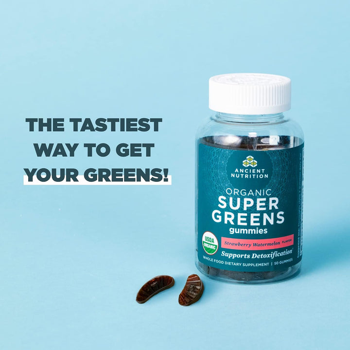 Ancient Nutrition Supergreens - Gomitas orgánicas de superalimento...