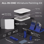 Nicpro Kit de pintura en miniatura con paleta húmeda y mango de pintura