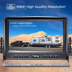 Cámara de respaldo Yakry para RV Plug and Play - Sin retrasos de 7 pulgadas HD 1080P con visión nocturna IR de 2 canales - Cámara de visión trasera impermeable para camión, remolque, autocaravana