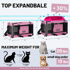 Transportador para gatos extensible superior 18x11x11, aprobado por United Delta American Airlines