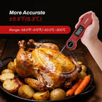 Termómetro digital recargable para carne, GrillBliss USB-C recargable con lectura rápida de 0.5 segundos y precisión de ± 0.5 ℉, pantalla LCD VA, termómetro de cocina para barbacoa