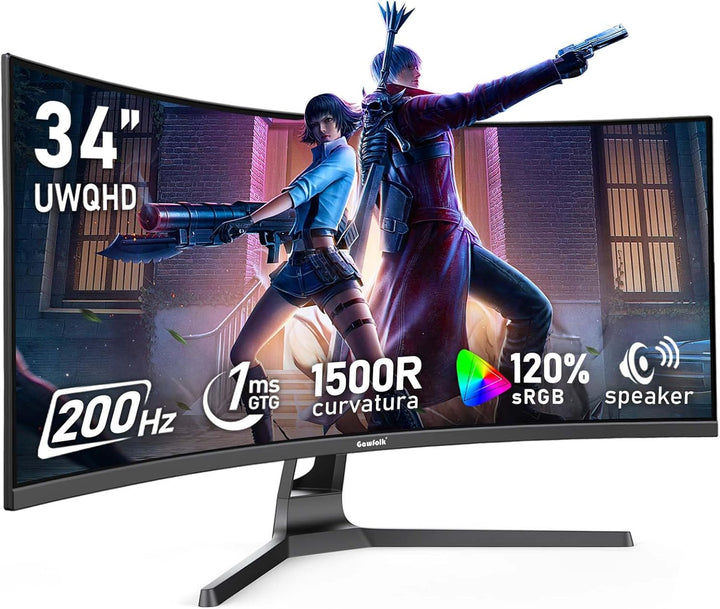 Gawfolk Monitor de computadora para juegos de 34 pulgadas ultra anc...