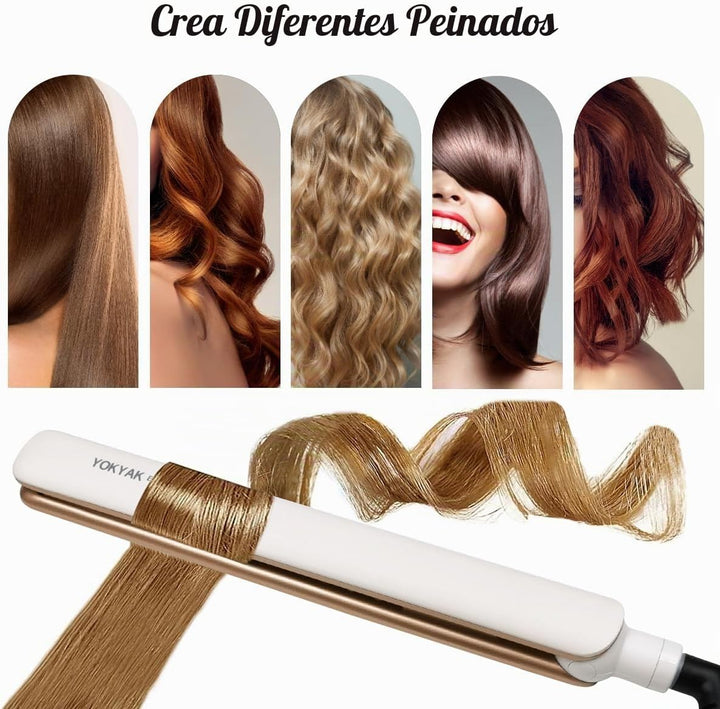 YOKYAK Plancha de pelo de 1 ¼ pulgadas, plancha de pelo fino de 1 ¼...