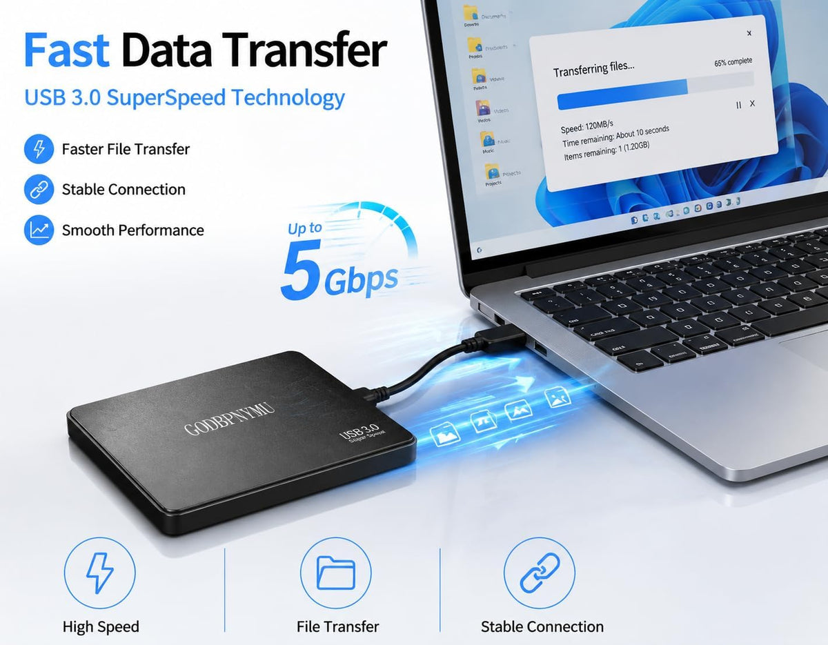 GODBPNYMU Disco duro externo portátil de 500 GB \u2013 HDD USB 3.0...