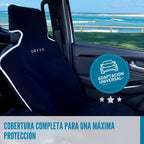 Asiento - Toalla de microfibra premium para asiento de automóvil, impermeable y resistente al sudor, ajuste universal, lavable a máquina, antideslizante, protector de asiento para automóvil, camión, SUV, camioneta (negro, 1 unidad)