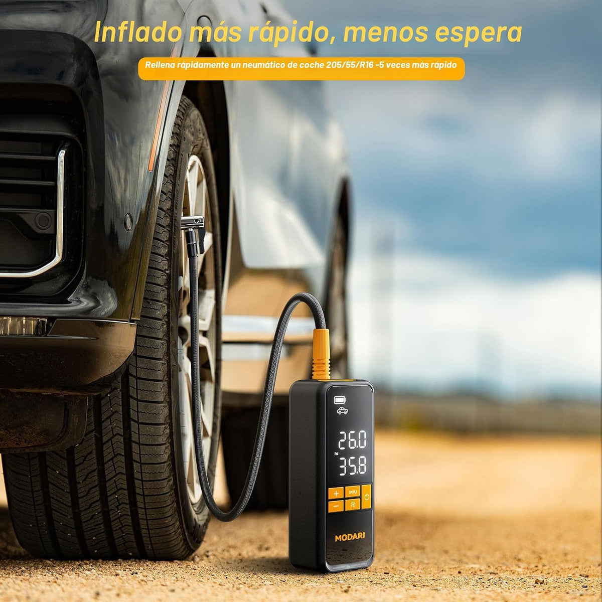 MODARI Inflador de neumáticos Compresor de aire portátil - Bomba de...