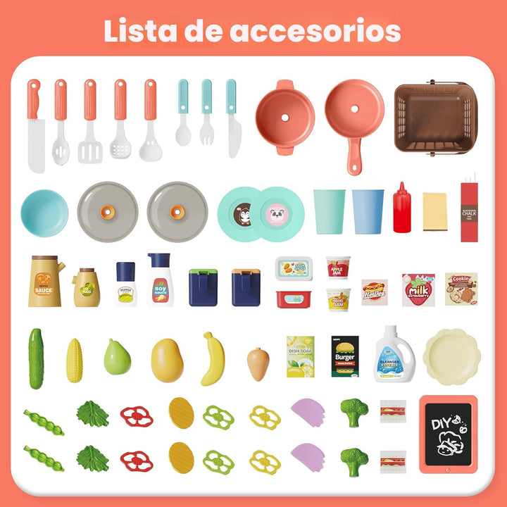 Holyfun - Juego de cocina para niños, juego de cocina para niños pe...