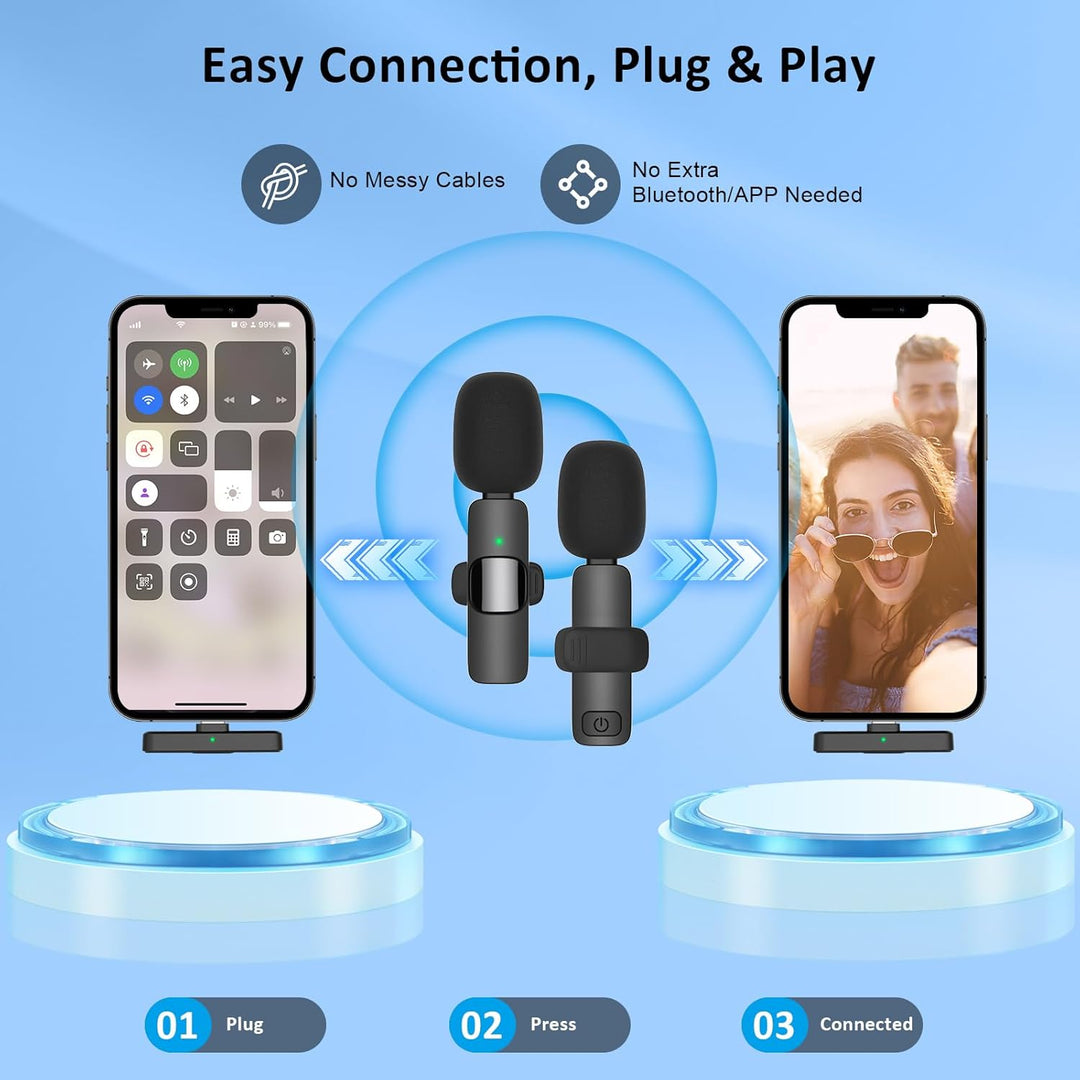 MAYBESTA Micrófono Lavalier inalámbrico para iPhone, iPad, Android,...