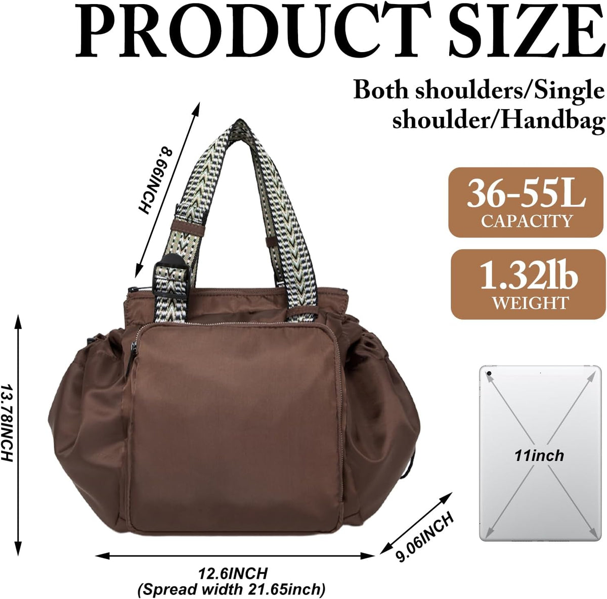 Bolsa de lona mejorada para fin de semana, bolsa de viaje expandible, bolsa de transporte resistente al agua, bolsa de deporte plegable para gimnasio con cremallera reforzada y correa de hombro