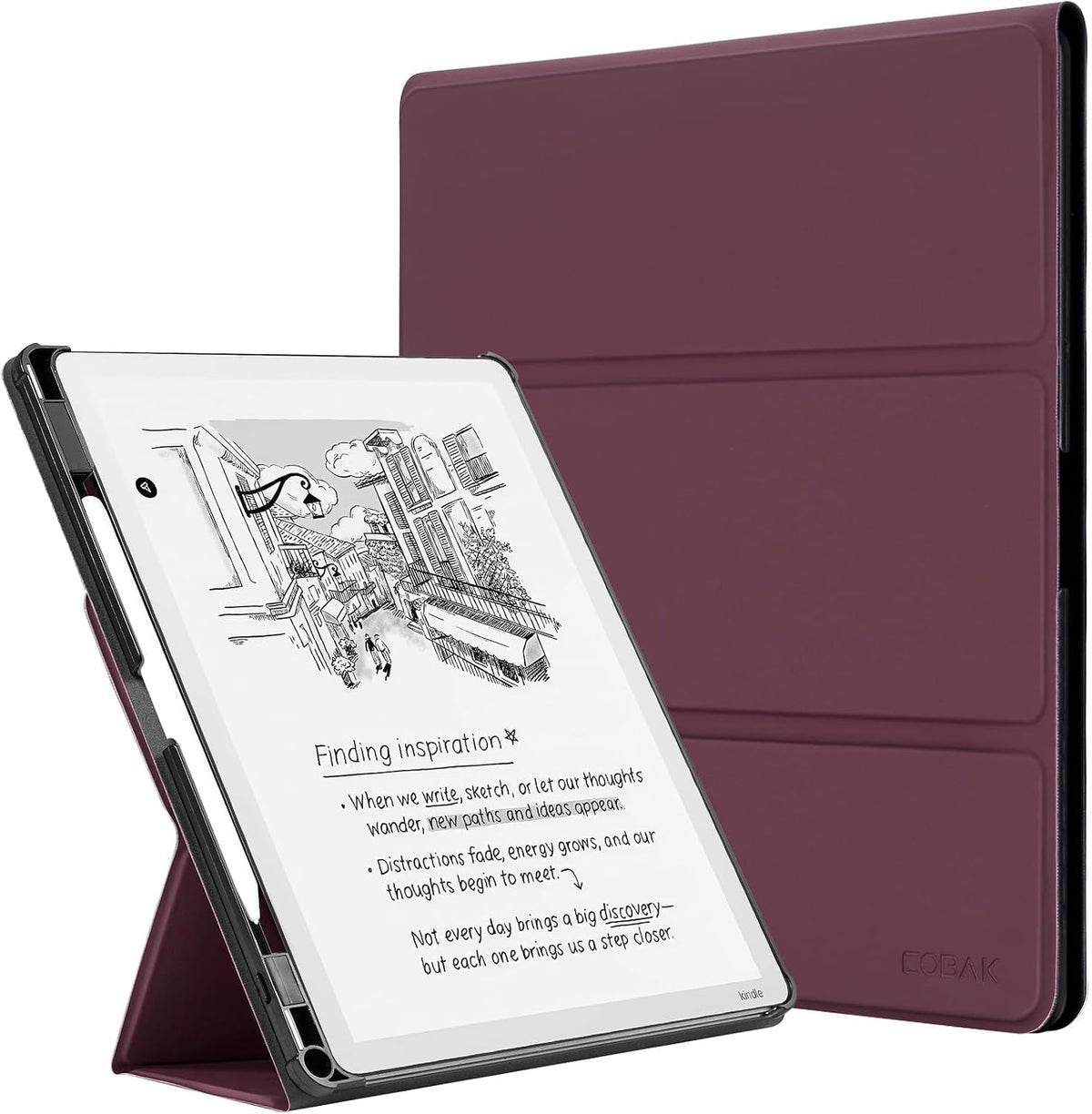 CoBak Funda para Kindle Scribe de 3ª generación 2025 de 11 pulgadas, Kindle Scribe Colorsoft con dos ángulos de visión, funda de piel sintética con encendido automático de reposo, soporte para