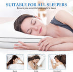 DolceLuna Juego de 2 almohadas tamaño King, almohada de cama de lujo para