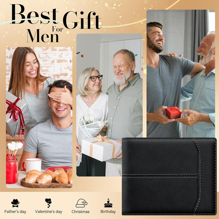 furid Top Grain Leather Wallet Men: RFID Minimalist Bifold Credit C...