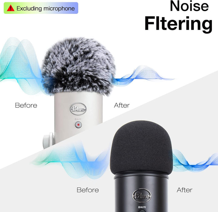Protector de parabrisas y espuma para Blue Yeti, micrófono de conde...