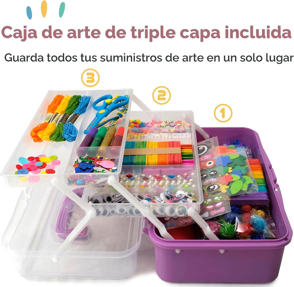 Olly Kids Kit de manualidades, suministros de arte y manualidades para niños de 4 a 8 años
