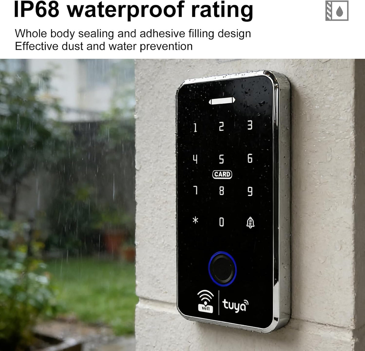 Kit de sistema de control de acceso de seguridad WiFi TUYA: impermeable, huella digital, contraseña, bloqueo de teclado RFID, cerradura de embutir eléctrica, abridor de puerta remoto