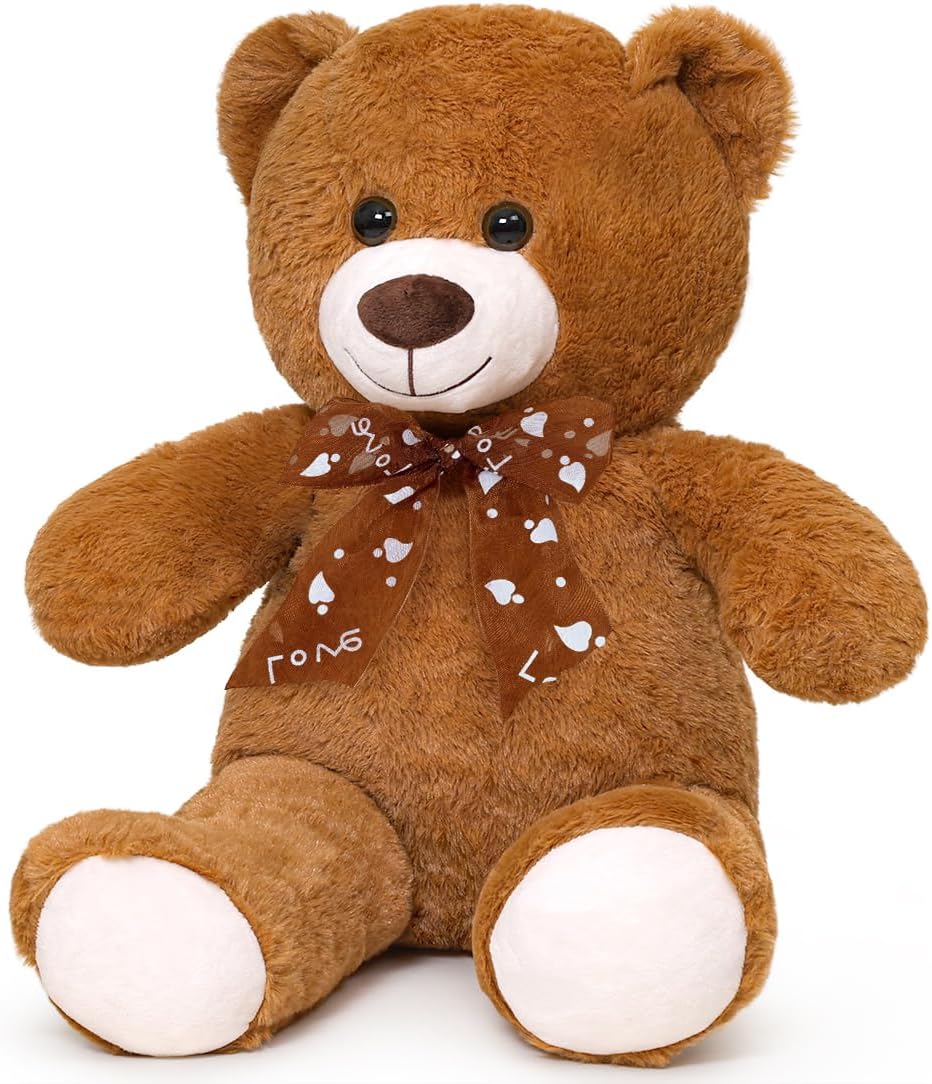 Peluche de oso de peluche 24'' pequeño juguete de felpa regalo para San Valentín Navidad Cumpleaños marrón oscuro