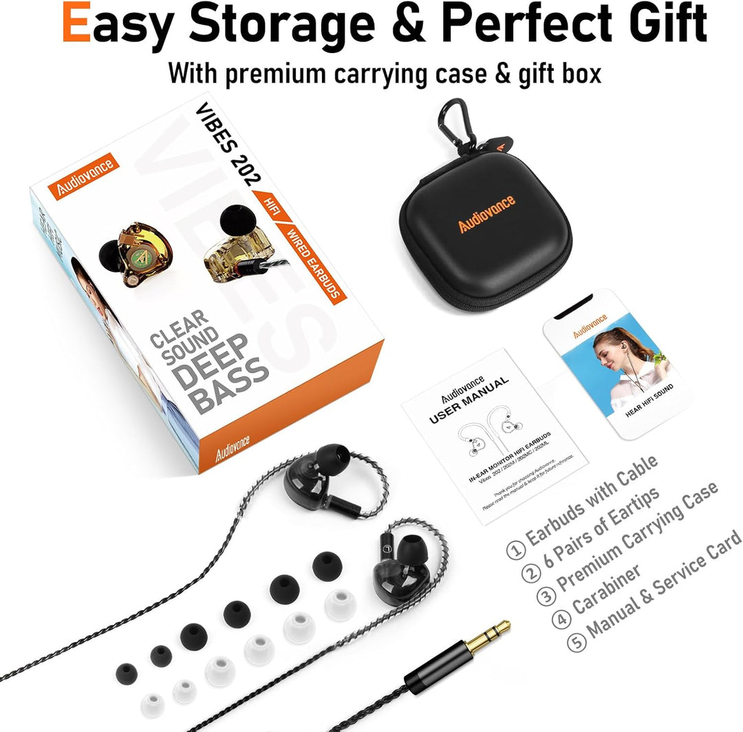 Vibes 202 - Auriculares con cable - Auriculares HiFi in Ear Monitor...