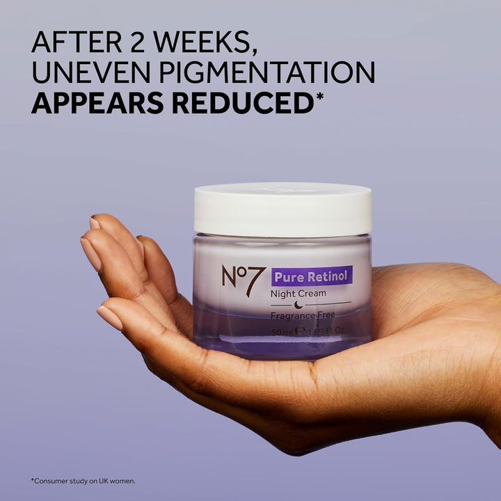 No7 Pure Retinol Night Cream - Crema de retinol que aumenta el colá...
