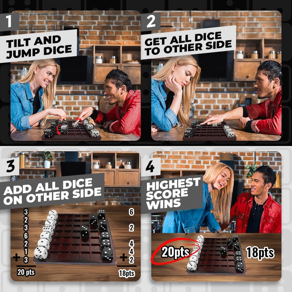 Dittle™ - Dice Battle | Juegos de dados para 2 jugadores para adultos | Juegos de mesa para adultos para 2 jugadores | El mejor juego de dos jugadores para adultos | Diversión de mesa de centro de