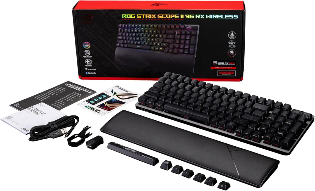 Teclado óptico inalámbrico para juegos ASUS ROG Strix Scope II 96 R...