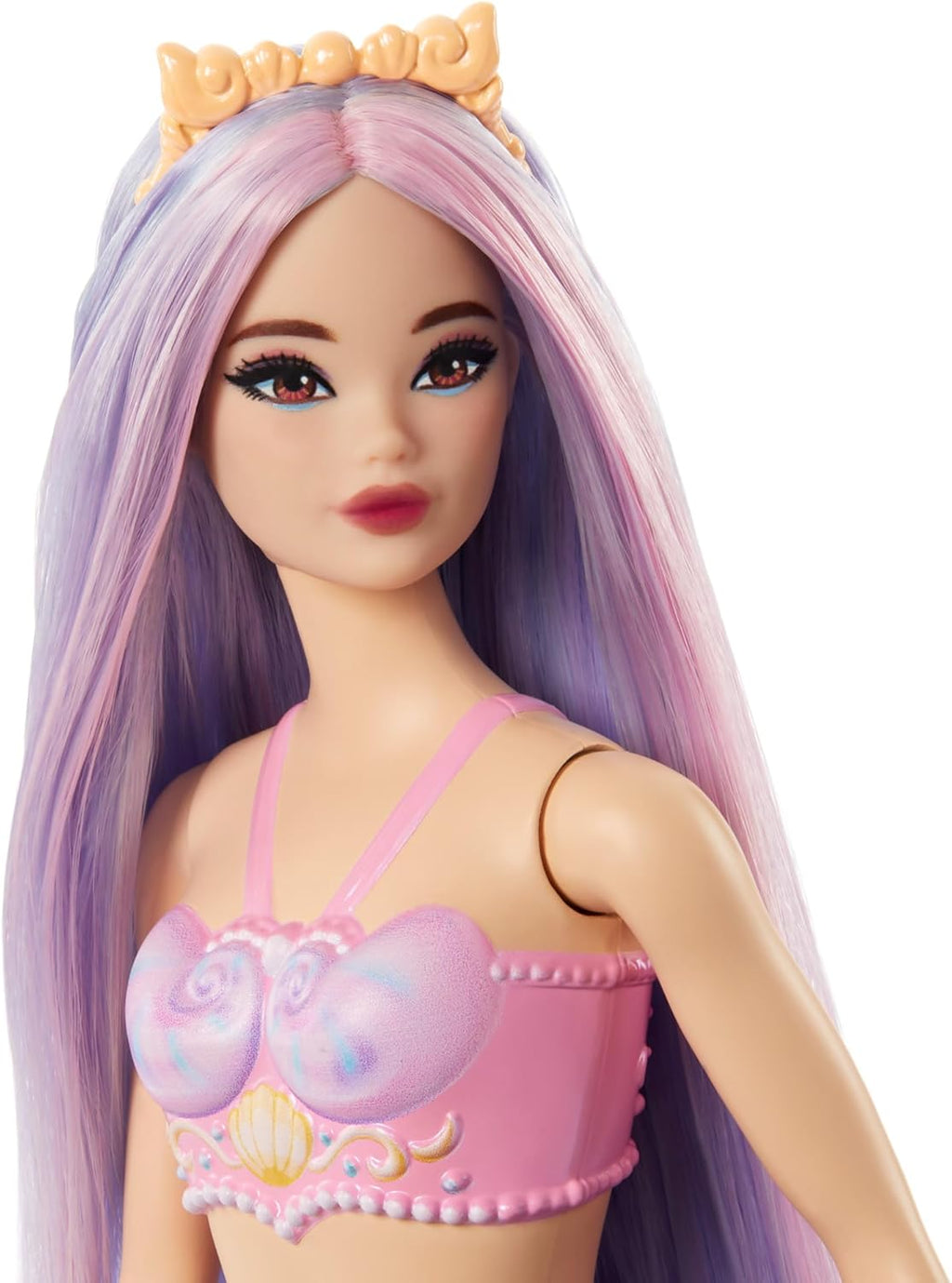 Barbie Muñeca de sirena con accesorio de pelo y diadema de