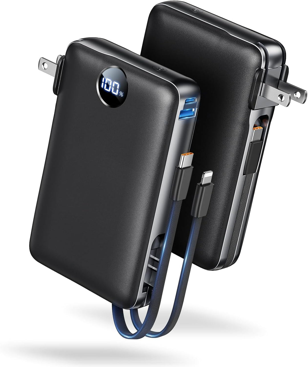 Sucrosey Cargador portátil de 50000 mAh con cable integrado y enchu...