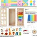Montessori Toys, Bloques de Construcción de Madera Sólida y Formas, Juego de Xilófono