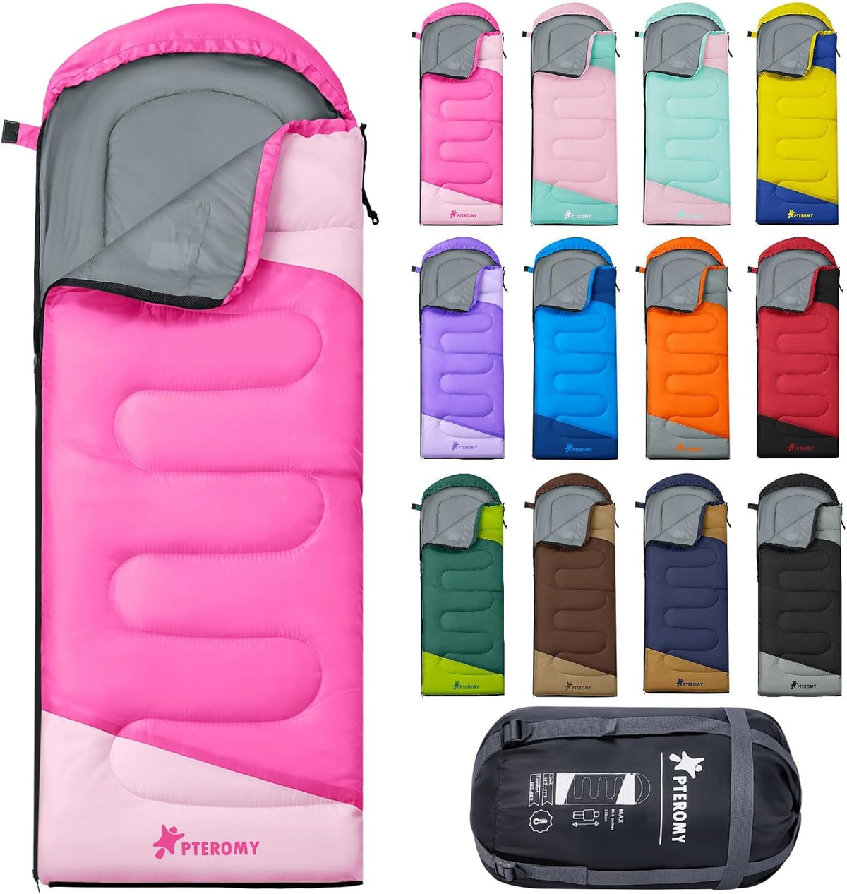 Sacos de Dormir para Adultos, Ultraligeros y Lavables a máquina, a Prueba de Agua para Senderismo, Camping y Mochila, para Clima Cálido y Frío, Esenciales de Camping para Viajar