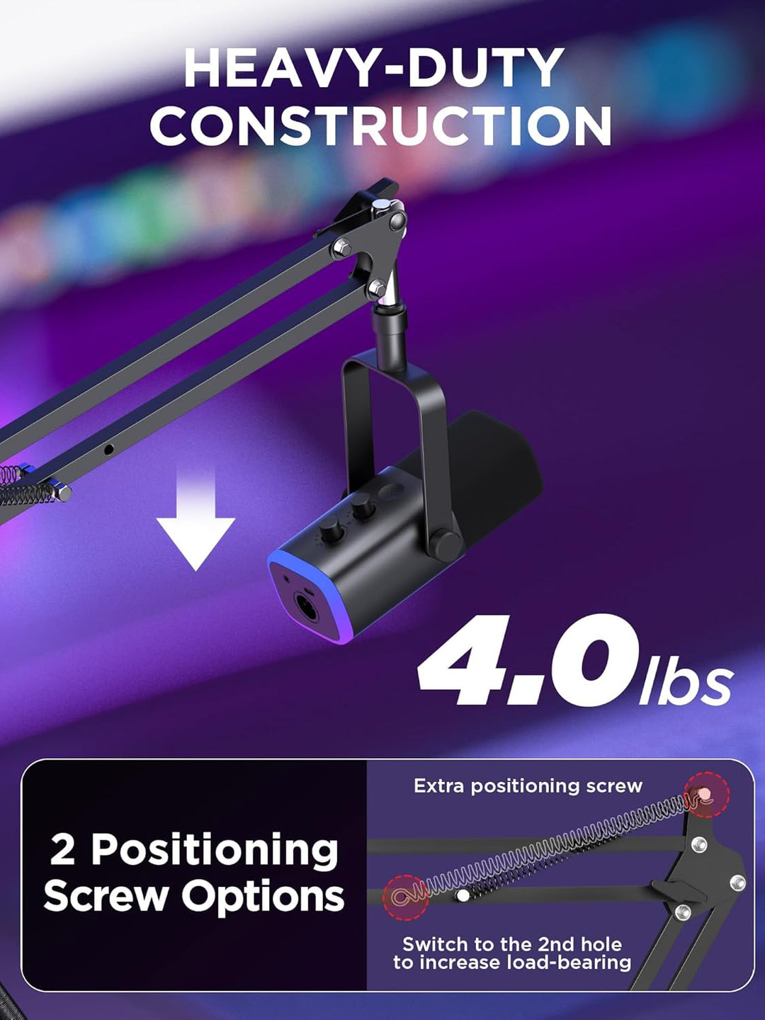 InnoGear Soporte de micrófono con brazo para micrófono Blue Yeti Hy...