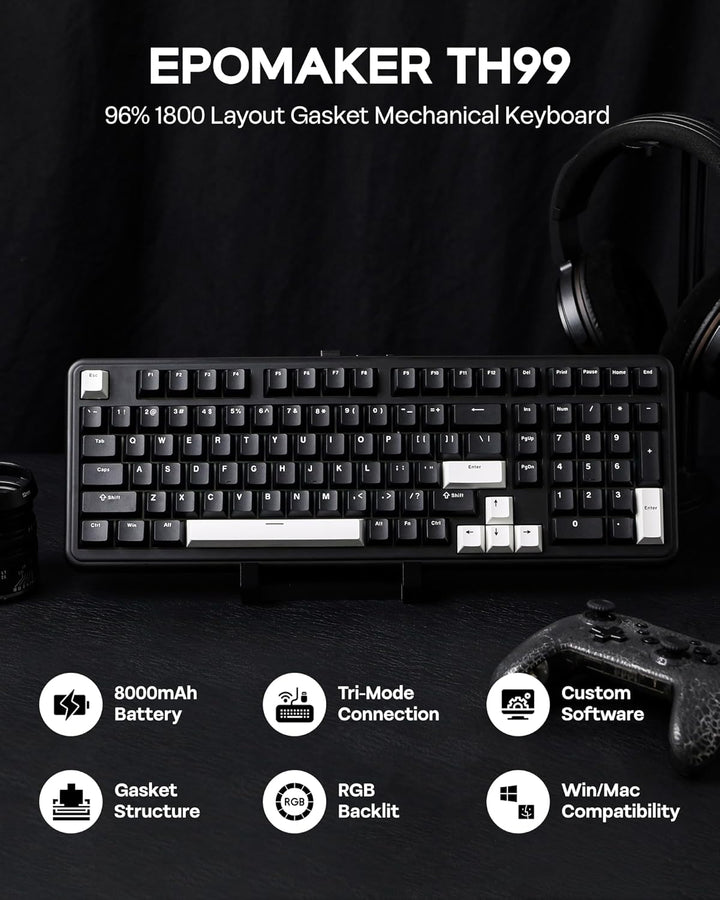 EPOMAKER TH99 Teclado mecánico inalámbrico de tres modos con baterí...