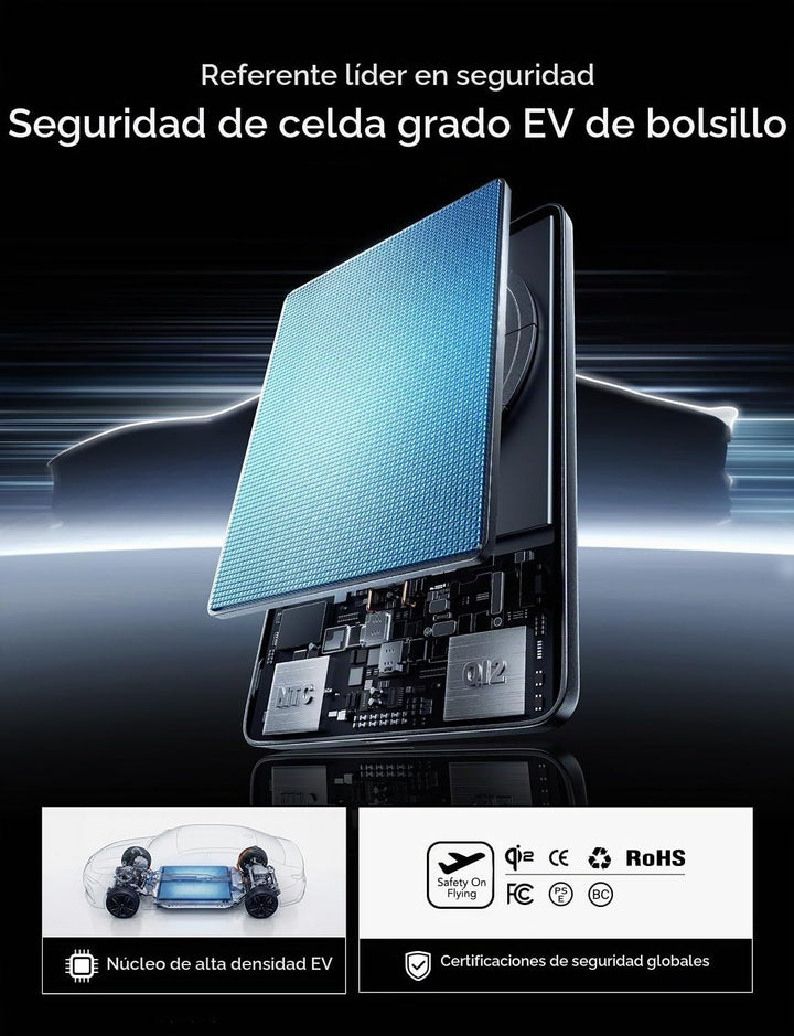 LISEN [Qi2 15W Max] ultra delgado de 0.3 pulgadas para batería MagS...
