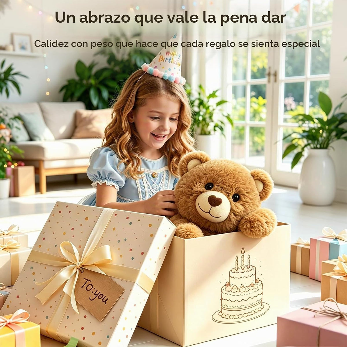 Mewaii Peluche de oso de peluche con peso, calentable, refrigerable, 2-5
