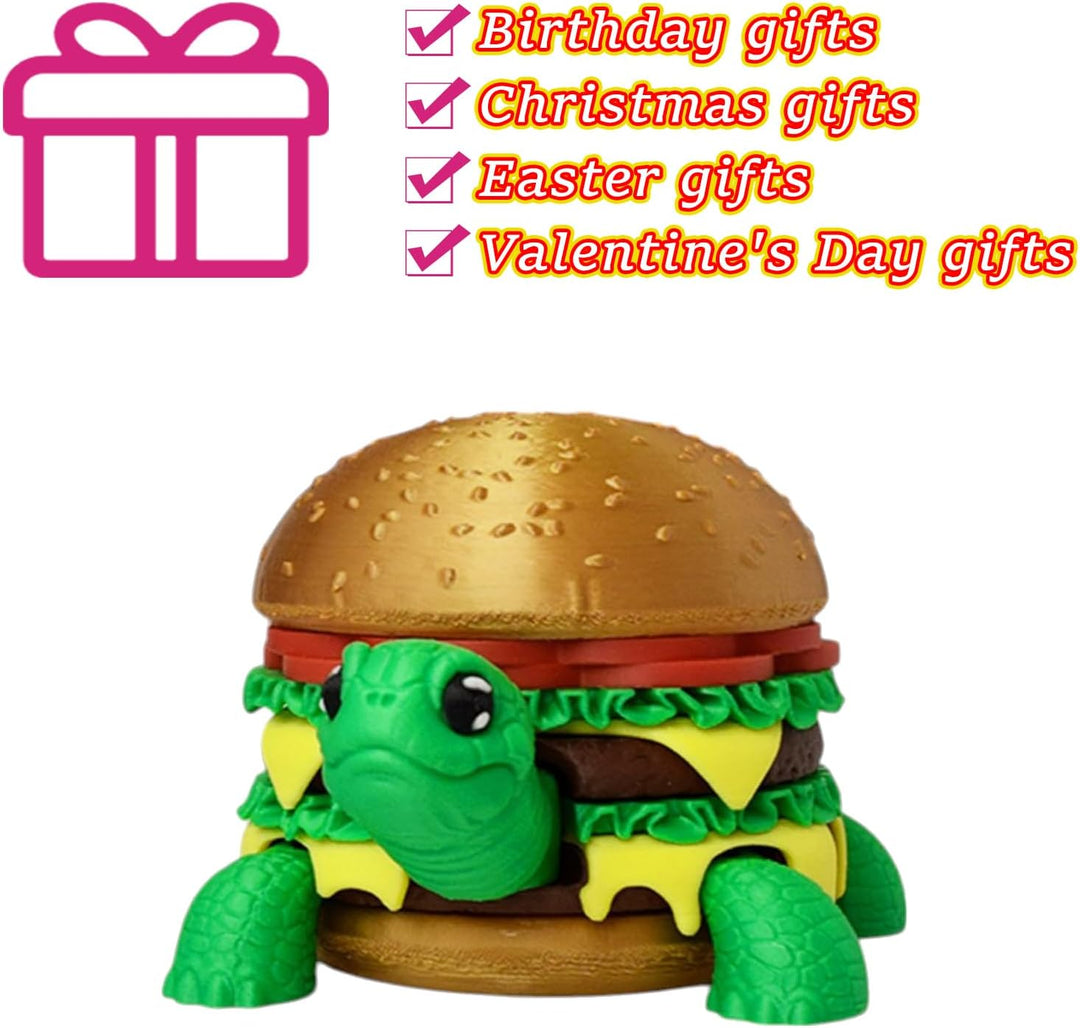 Kizcmvre Juego de hamburguesa de tortuga impresa en 3D