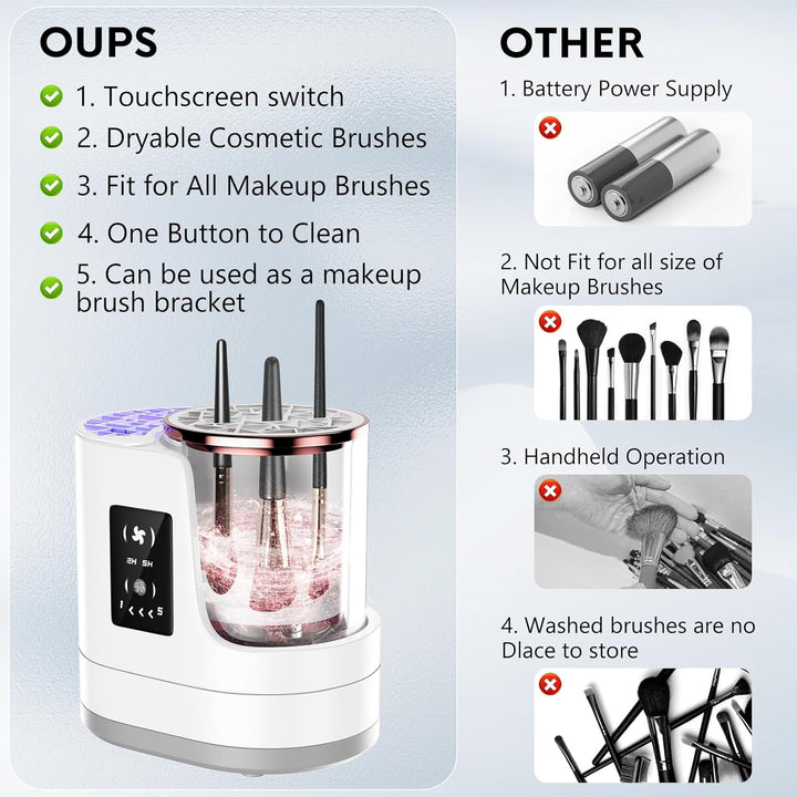 Limpiador de brochas de maquillaje eléctrico 3 en 1, limpiador auto...