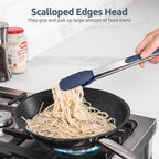 Pinzas para cocina resistentes al calor de 600ºF: U-Taste juego de pinzas de cocina de silicona de 9+12 pulgadas con puntas de goma antiadherentes selladas firmemente y mango de acero inoxidable 18/8